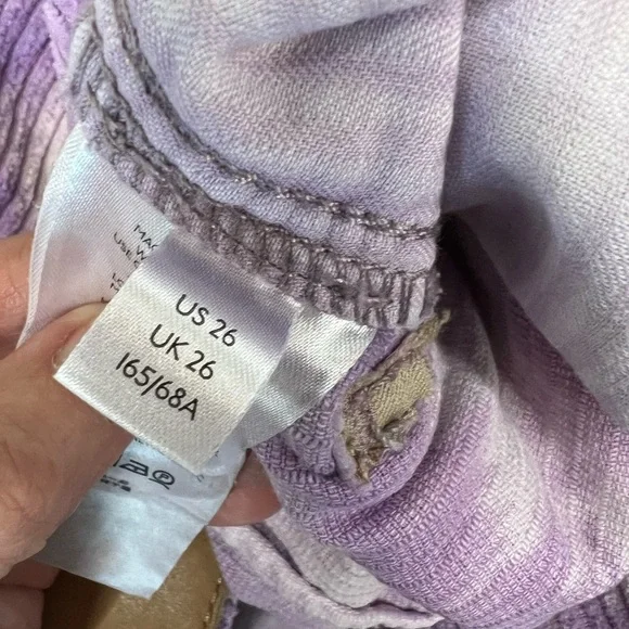 We the Free People Reese Purple Tie Dye Corduroy Pants Size 26 - Picture 8 of 11